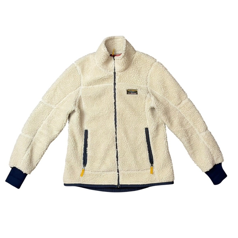 L.L. Bean Cream and Navy Ski Jacket